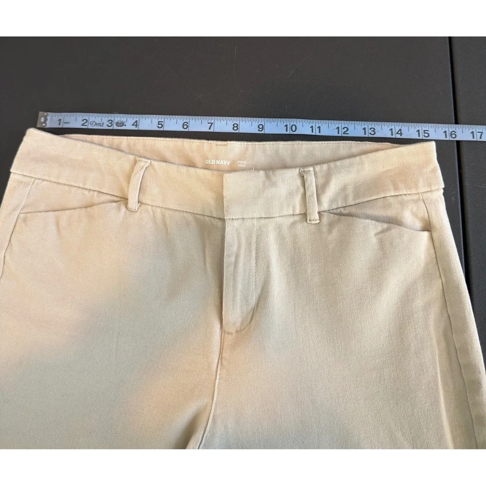 Old Navy Kahki Tan Career Office Straight‎ Leg Pixie Ankle Dress Pants Size 10